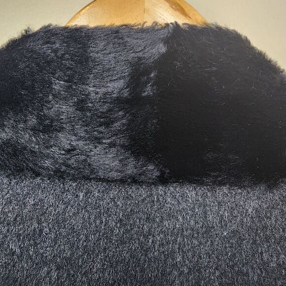 Tibi Pea Coat Fur Collar Funnel Neck Trench Y2K Academia Womens 0 S Wool Blend - Picture 3 of 16